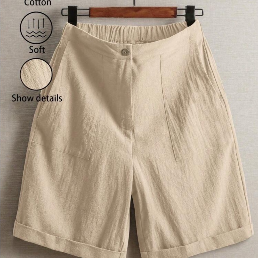 SHEIN Beige Bermudas Comfortable Casual Shorts